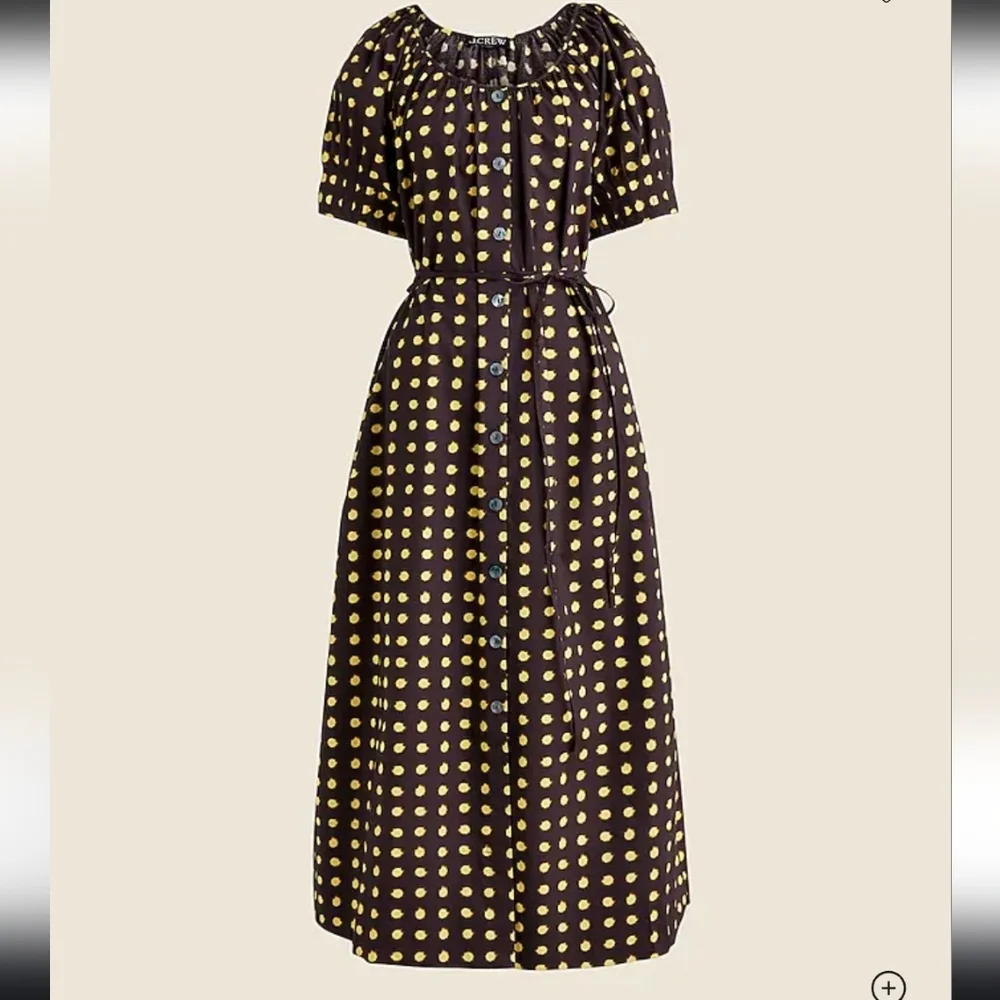 J. Crew Black and‎ White Polka Dot Midi Dress